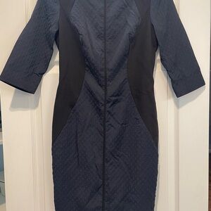 Classiques Entier Black and Navy Sheath Dress